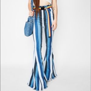 Show me your mumu striped bell bottoms